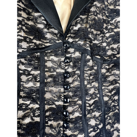 JR Nites By Caliendo Black Lace Blazer Formal Jacket Size 10 Wedding Prom Party - Picture 3 of 12